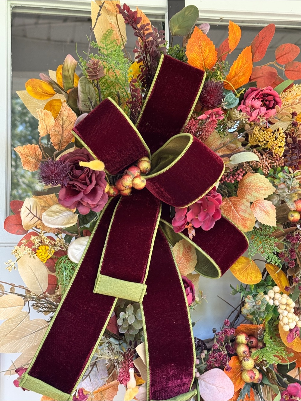 Burgundy Velvet & Autumn Wreath - Picture 6 of 8